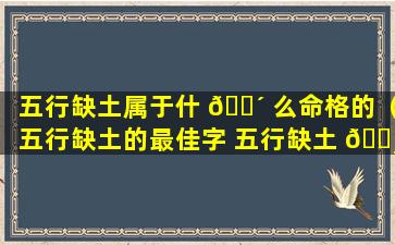 五行缺土属于什 🌴 么命格的（五行缺土的最佳字 五行缺土 🕸 最吉利的字）